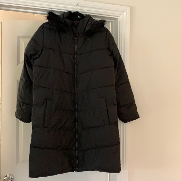 Gap Factory long black puffer coat - Picture 1 of 6